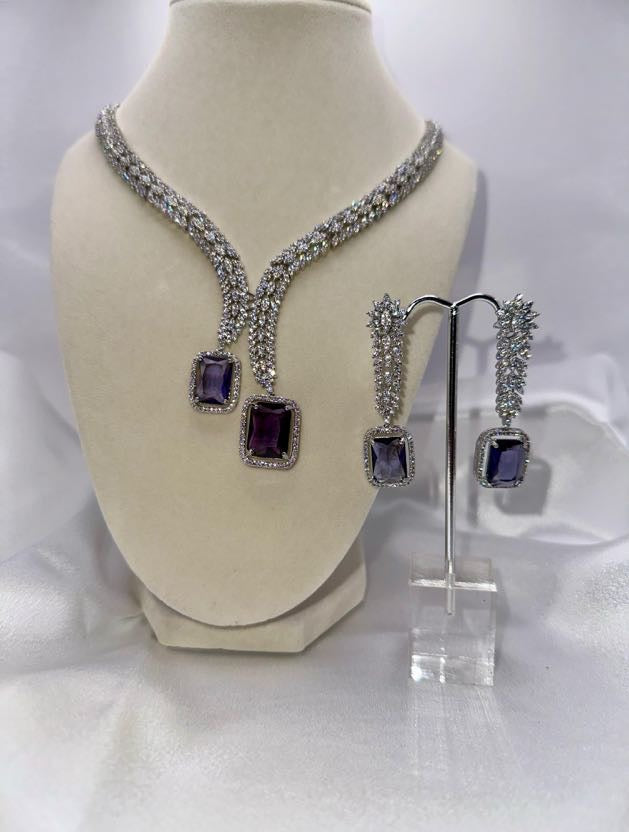 Elegant Lavender Stone Jewelry Set