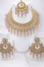 Blush Pink & Gold Kundan Jewelry Set