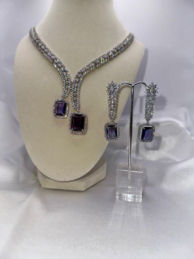 Elegant Lavender Stone Jewelry Set