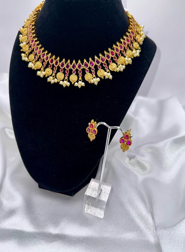 Choker Necklace Pink