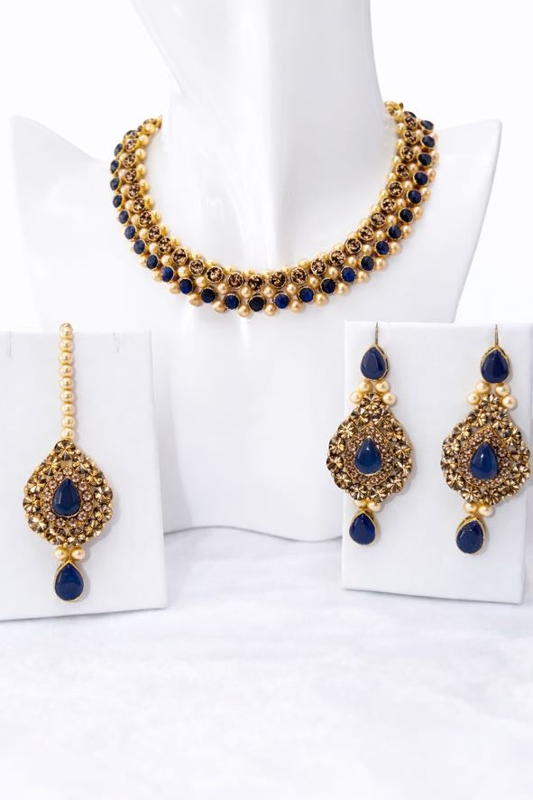 Royal Blue Pearl Jewelry Set