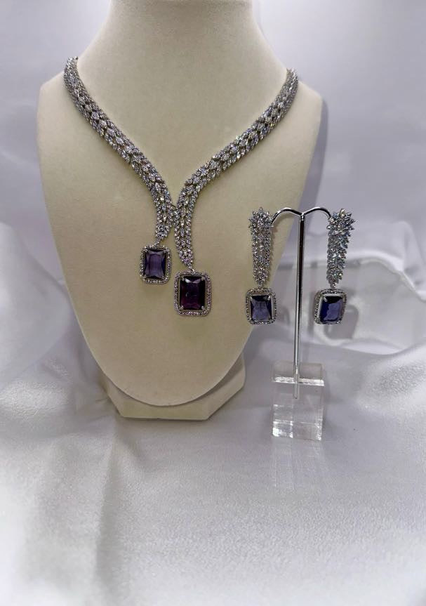 Elegant Lavender Stone Jewelry Set