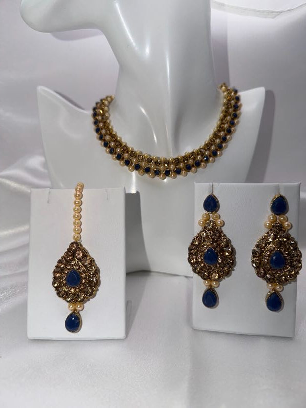 Royal Blue Pearl Jewelry Set