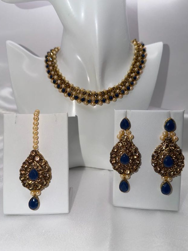 Royal Blue Pearl Jewelry Set