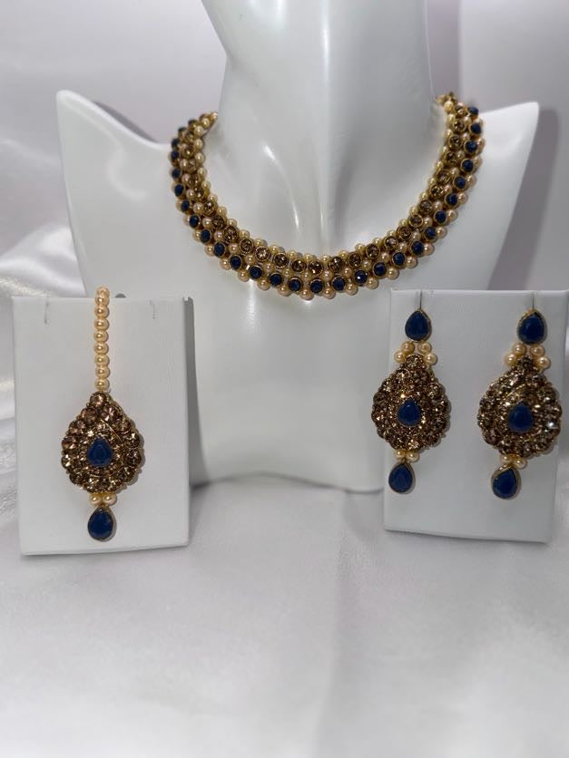 Royal Blue Pearl Jewelry Set