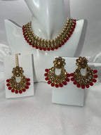 Red & Gold Kundan Jewelry Set