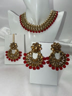 Red & Gold Kundan Jewelry Set