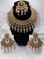 Blush Pink & Gold Kundan Jewelry Set
