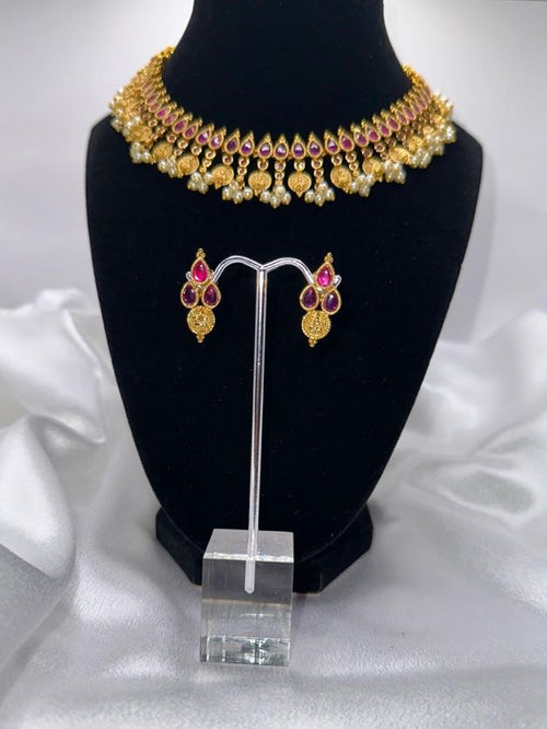 Choker Necklace Pink