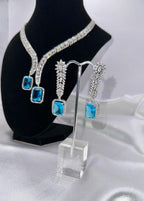 Elegant Light Blue Stone Jewelry Set